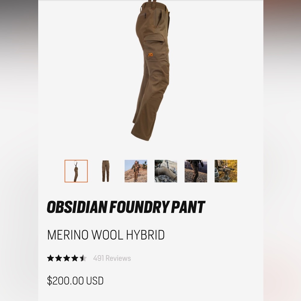 FIRST LITE OBSIDIAN FOUNDRY PANT